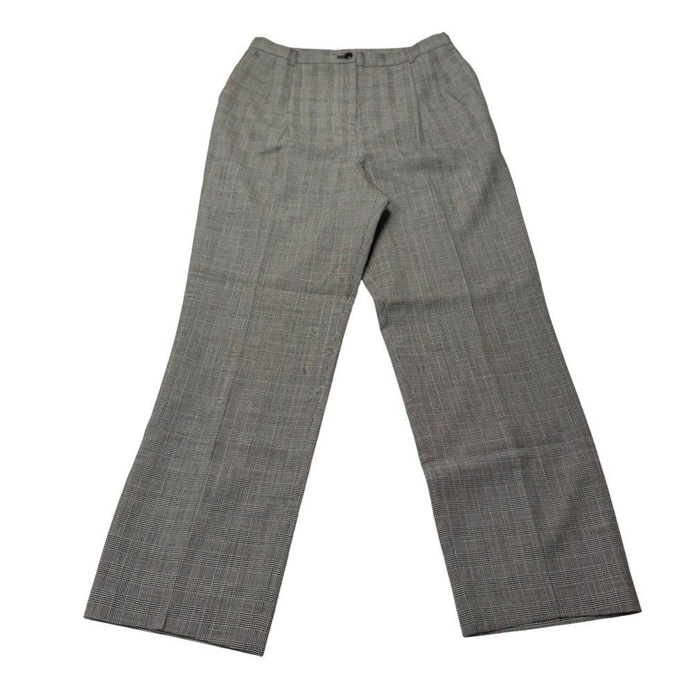Vintage Pendleton Plaid Wide Leg Pants Womens Size 10 Gray High Rise USA Fabric
